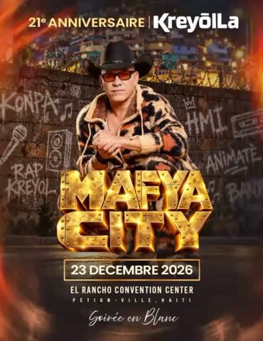 Affiche officielle « Mafya City » — 21e anniversaire de Kreyol La, le 23 décembre 2026 à El Rancho